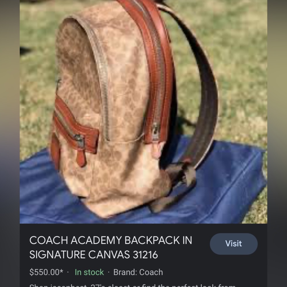 Coach academy backpack in signature canvas